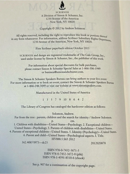 Far From the Tree by Andrew Solomon - Gold Cover Paperback Book - Picture 3 of 8